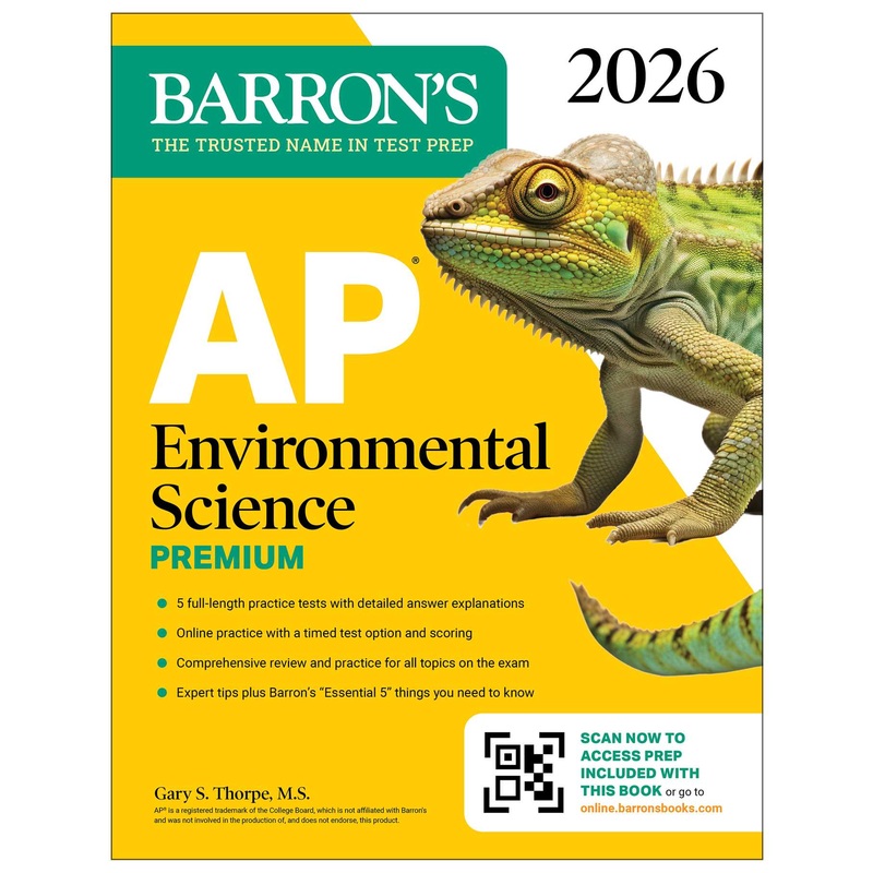 AP Environmental Science Premium, 2026: Prep Book With 5 Practice Tests + Comprehensive Review + Online Practice