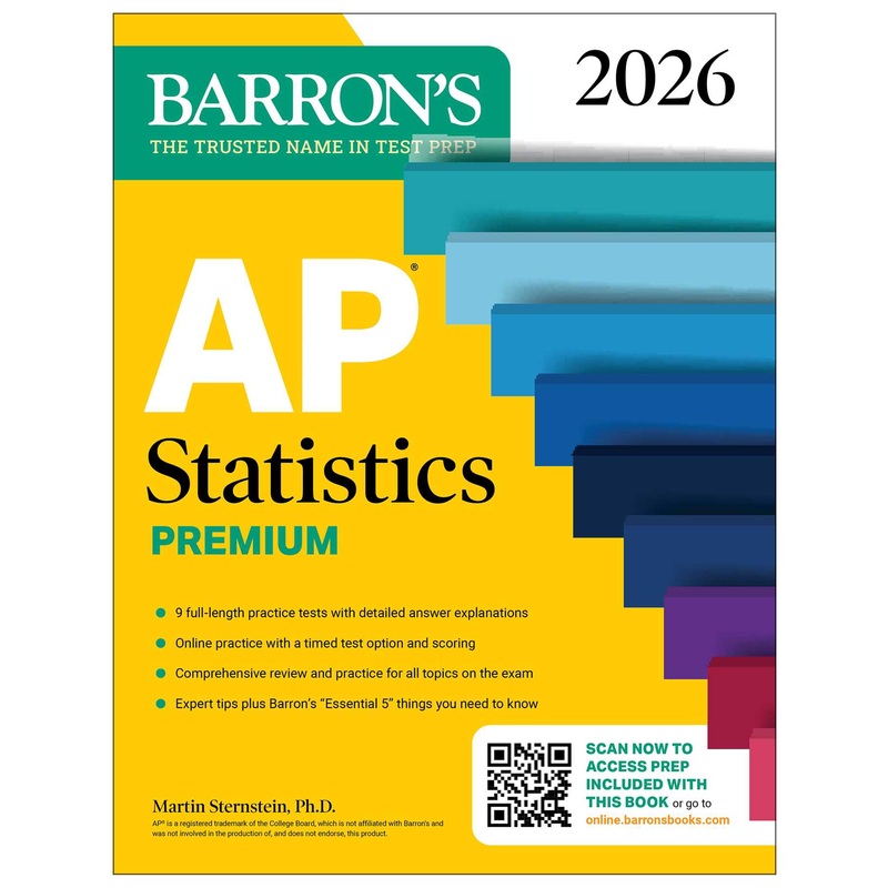 AP Statistics Premium, 2026: Prep Book with 9 Practice Tests + Comprehensive Review + Online Practice