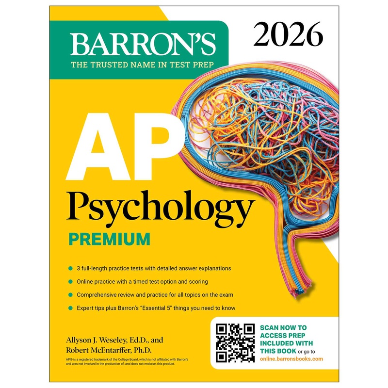 AP Psychology Premium, 2026: Prep Book with 3 Practice Tests + Comprehensive Review + Online Practice