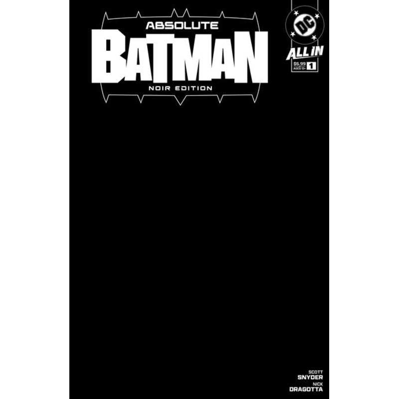Absolute Batman Noir Edition #1  | One Shot  B Black Blank Card Stock Var