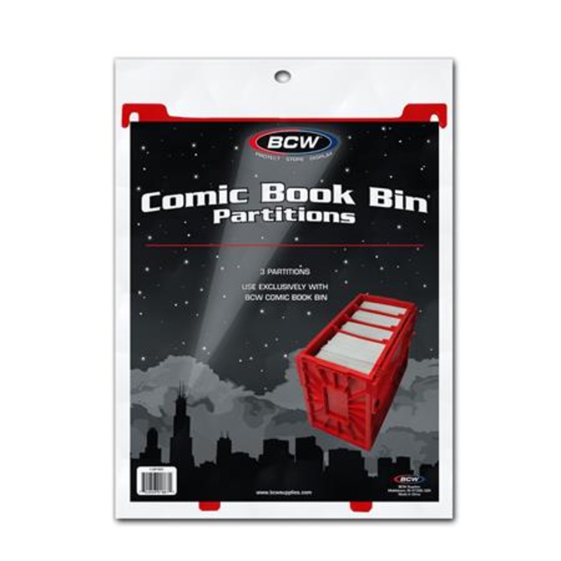 Comic Book Bin Partitions Red (3 Pack)