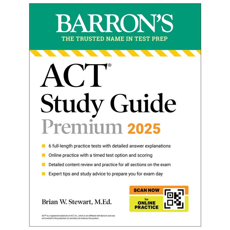 ACT Study Guide Premium, 2025: 6 Practice Tests + Comprehensive Review + Online Practice