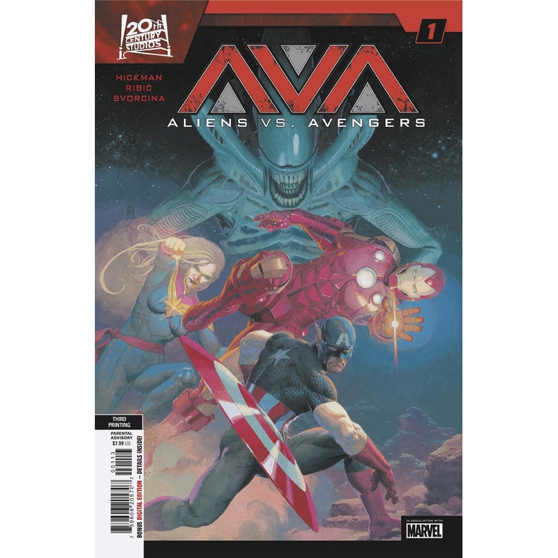 ALIENS VS. AVENGERS #1 ESAD RIBIC 3RD PRINTING VARIANT