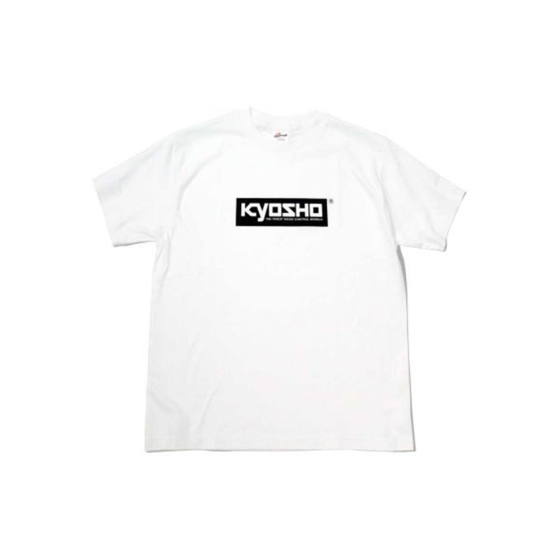T Shirt L: Box Logo White